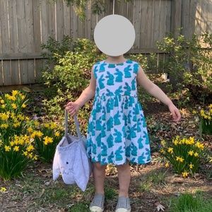 Roberta Roller Rabbit (Freymann) Blue Bunny Rabbit Dress 4T